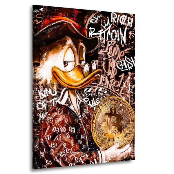 Dagobert Bitcoin Leinwandbild von Kunstgestalten24