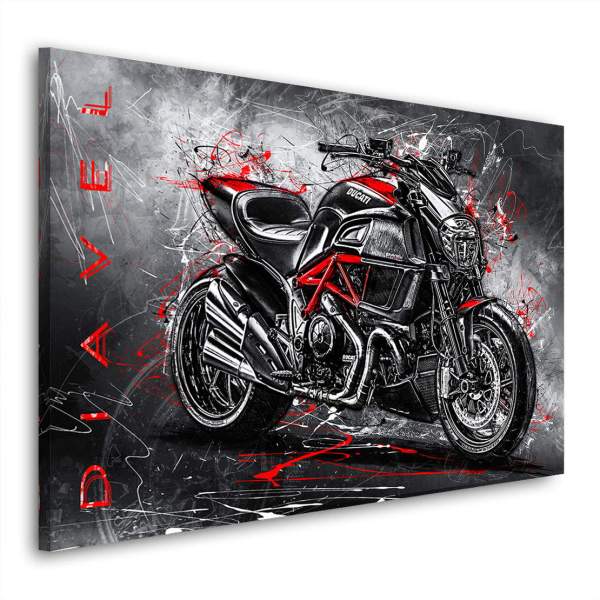 Motorrad Leinwandbild von Kunstgestalten24