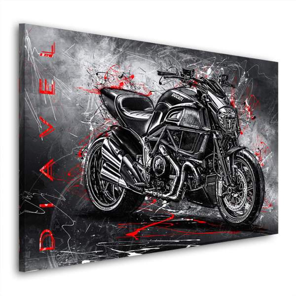 Wandbild Leinwandbild Ducati Diavel Black Style Motorradbild