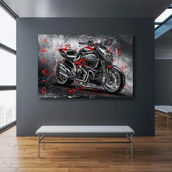 Motorrad Leinwandbild von Kunstgestalten24