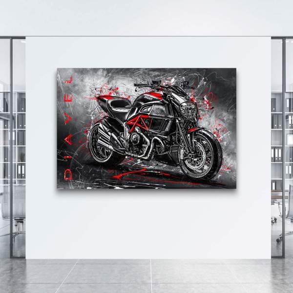 Motorrad Leinwandbild von Kunstgestalten24