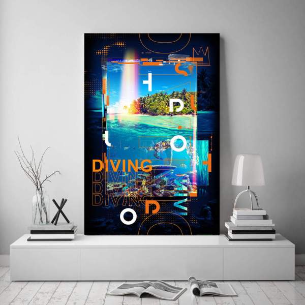 Leinwandbild-Tauchen-Sport-Wandbild