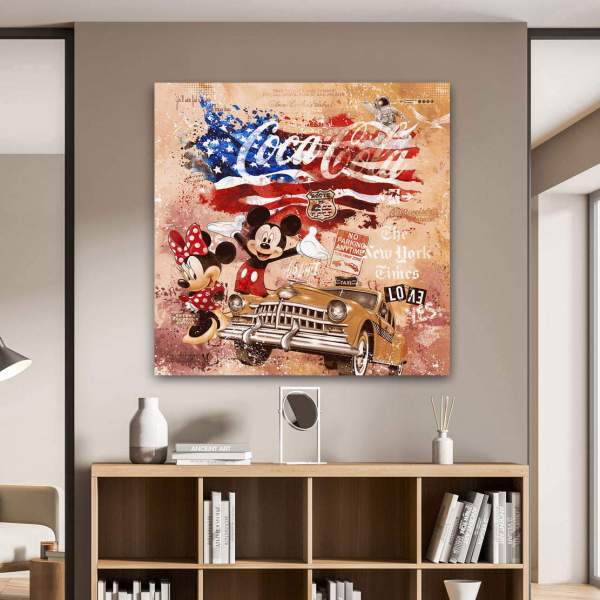 Mickey u. Minnie Leinwandbild