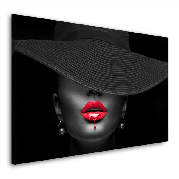 Wandbild Leinwandbild Erotische Lippen Black Style