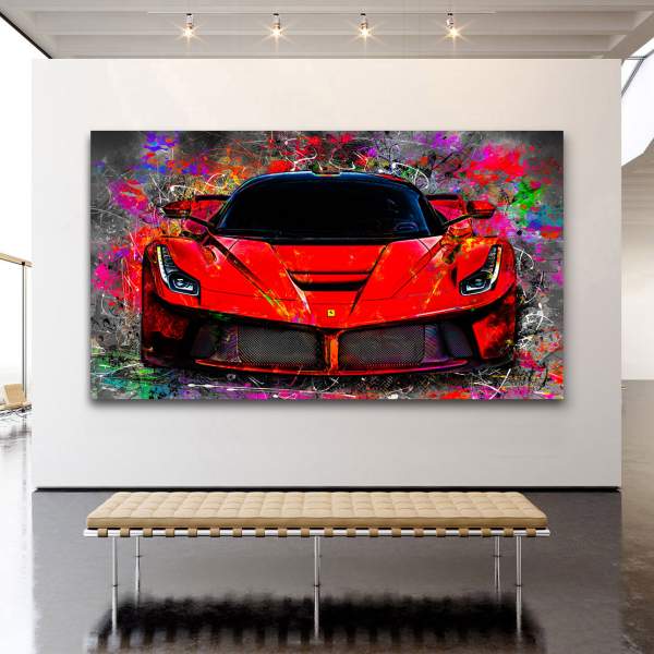 Ferrari als Leinwandbild von Roland Menzel | Kunstgestalten24