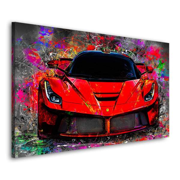 Ferrari als Leinwandbild von Roland Menzel | Kunstgestalten24
