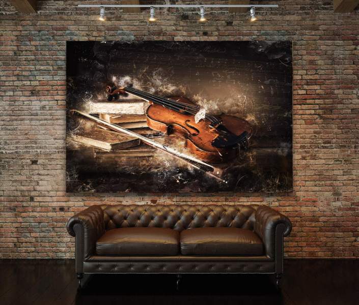 Violine-Leinwandbild-Wandbild