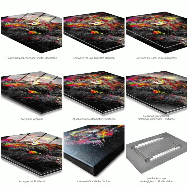 Wandbild Leinwandbild Hirsch Abstrakt Black Style