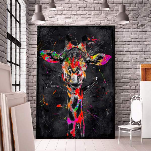 Giraffe-Leinwandbild-Poster