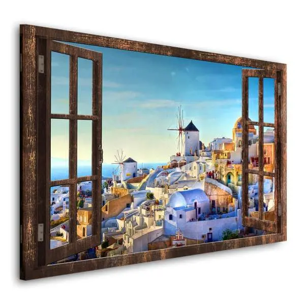 Wandbild Leinwandbild Griechenland Fensterblick