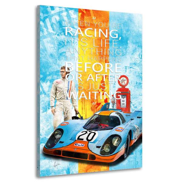 Leinwandbild Steve McQueen Gulf Racing Pop Art