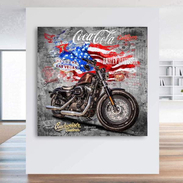 Harley Davidson Wandbild Kunstgestalten24