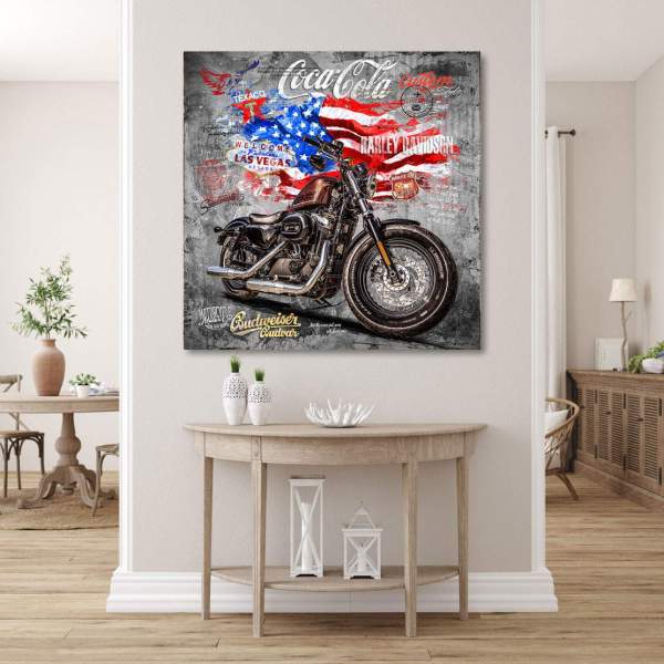 Harley Davidson Wandbild Kunstgestalten24