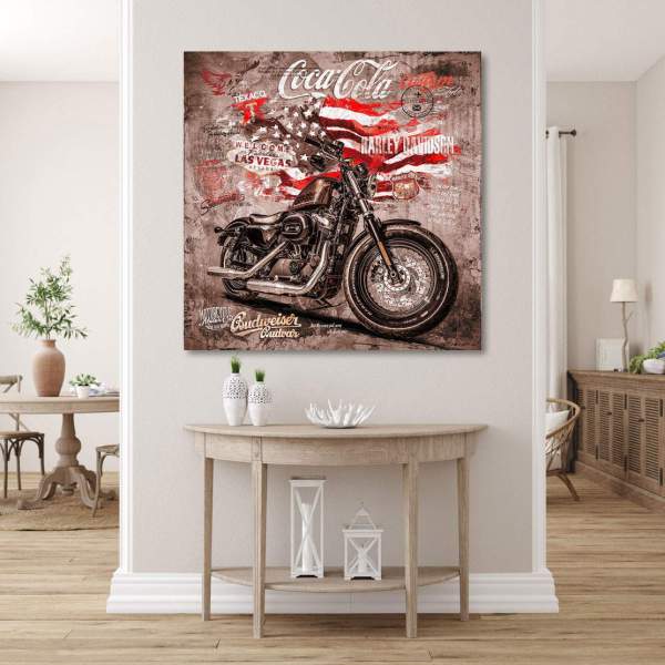 Harley Davidson Wandbild Kunstgestalten24