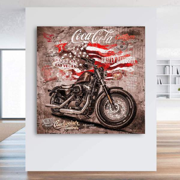Harley Davidson Wandbild Kunstgestalten24