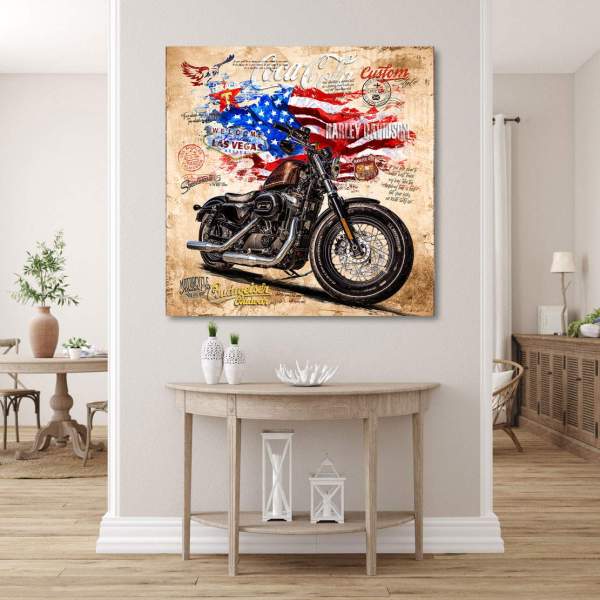 Harley Davidson Wandbild Kunstgestalten24