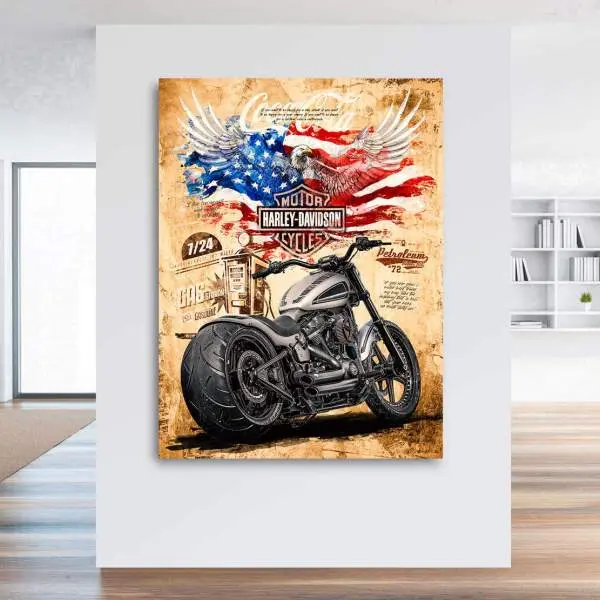 Harley Davidson Wandbild Kunstgestalten24