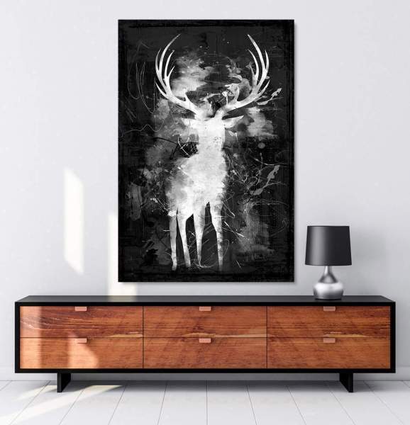 Hirsch-Leinwandbild-Poster von Ron Danell