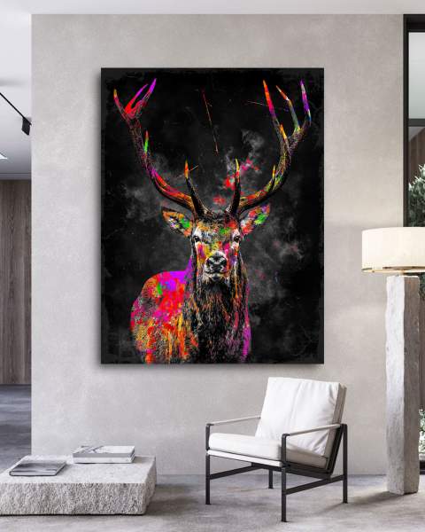 Glasbild-Hirsch von Ron Danell