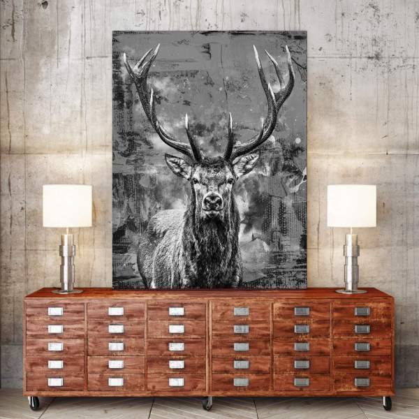 Leinwandbild-Hirsch-Wandbild