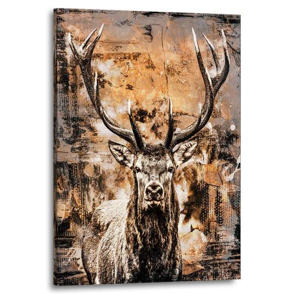 Leinwandbild-Hirsch-Wandbild