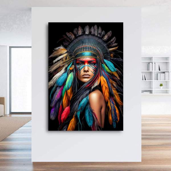 Indianerin Leinwandbild von Kunstgestalten24