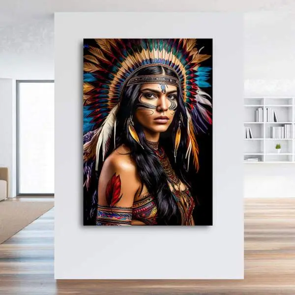 Indianerin Leinwandbild von Kunstgestalten24