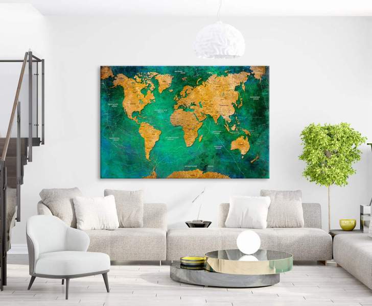 Leinwandbild Weltkarte