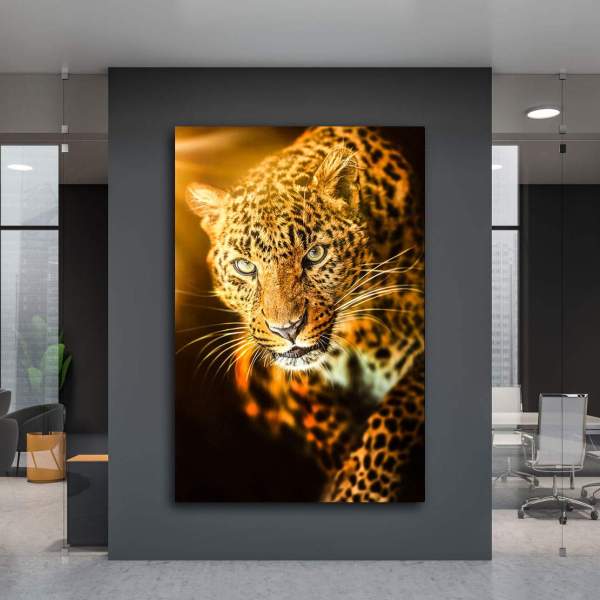 Leopard Leinwandbild von Kunstgestalten24
