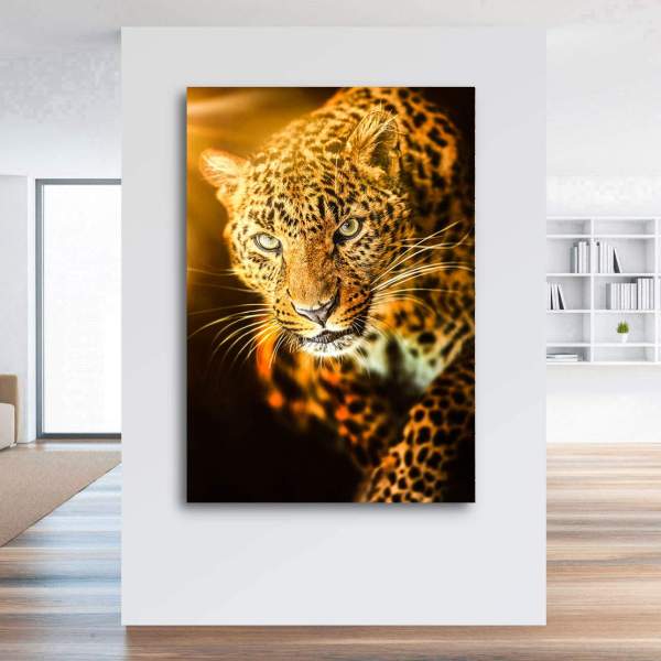 Leopard Leinwandbild von Kunstgestalten24