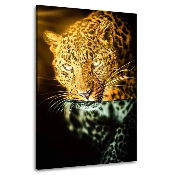 Wandbild Leinwandbild Leopard unter Wasser
