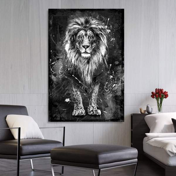 Löwe-Leinwandbild-Poster