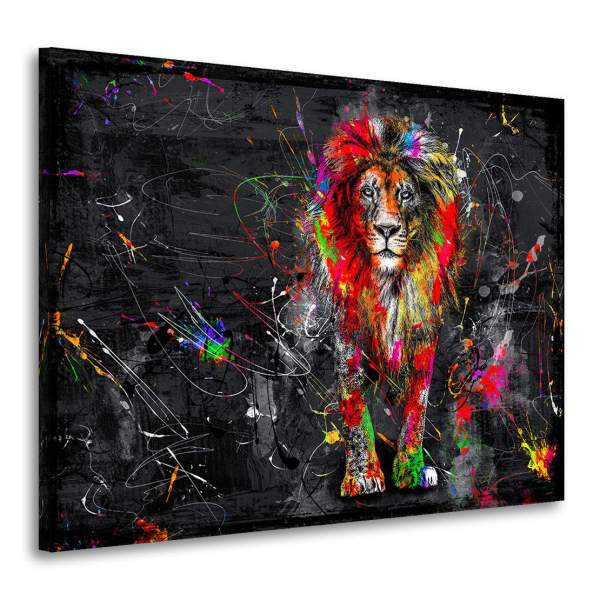 Wandbild Leinwandbild Löwe Abstrakt Paint
