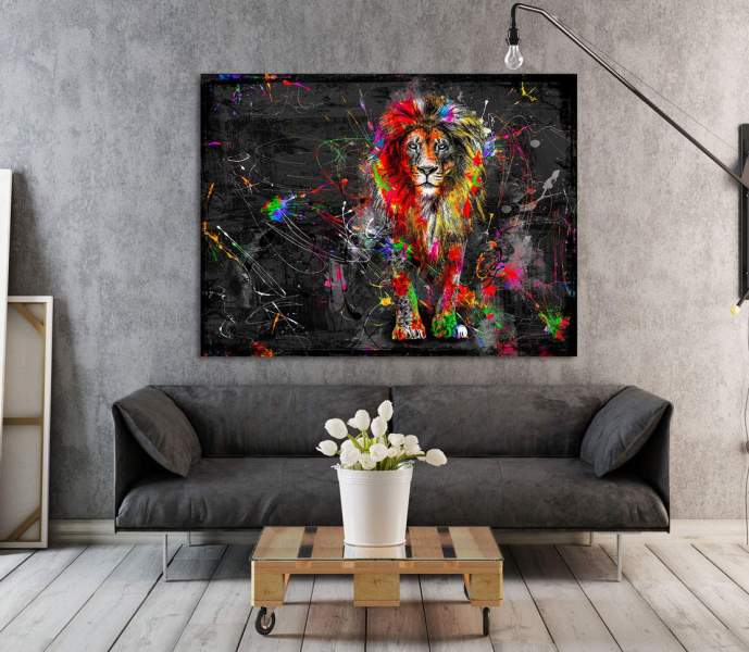 Leinwandbild-Löwe-Poster