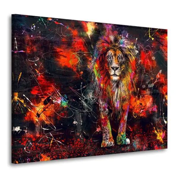 Wandbild Leinwandbild Löwe Abstrakt Style