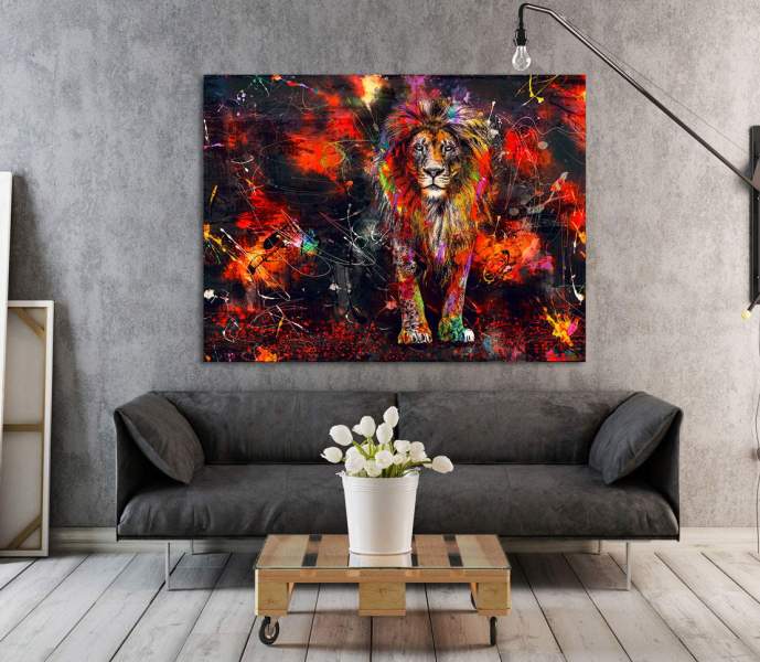 Leinwandbild-Löwe-Poster