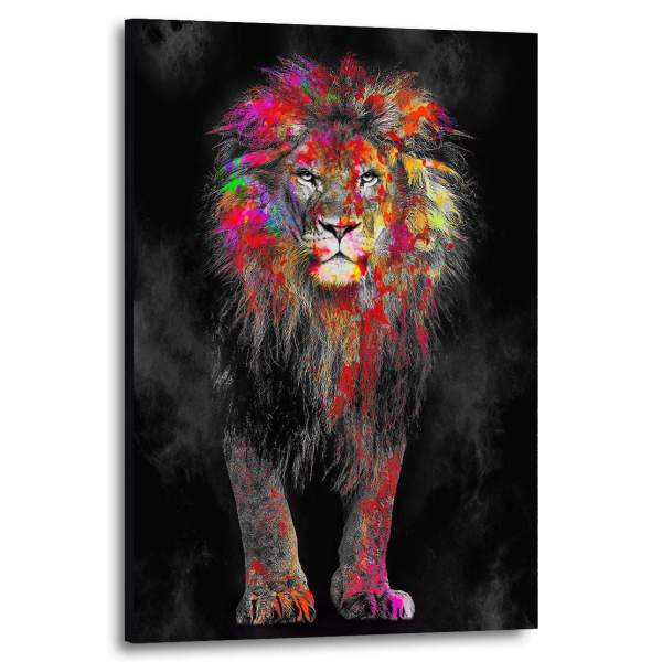 Wandbild Leinwandbild Löwe Color Style