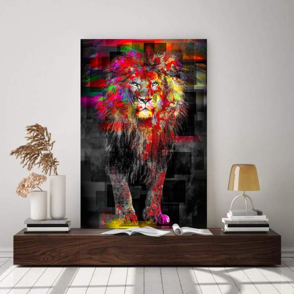 Aludibondbild-Löwe-Poster