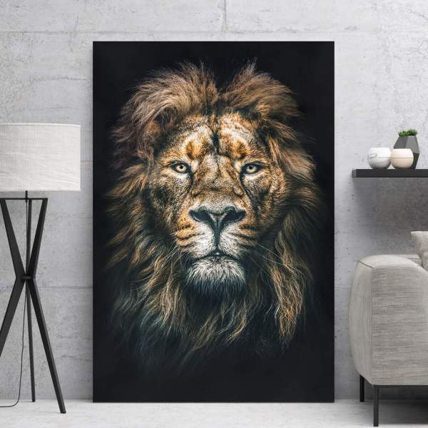 Löwe-Leinwandbild-