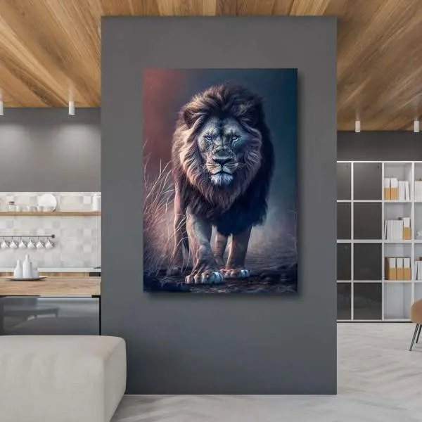 Löwen Leinwandbild von Kunstgestalten24