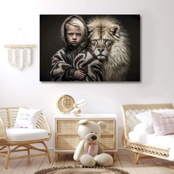 Löwenkind Leinwandbild von Kunstgestalten24