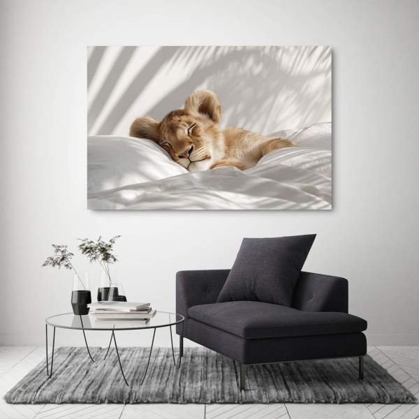 Schlafender Löwe Wandbild von Kunstgestalten24