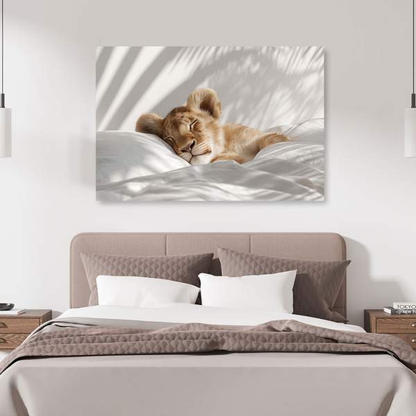 Schlafender Löwe Wandbild von Kunstgestalten24