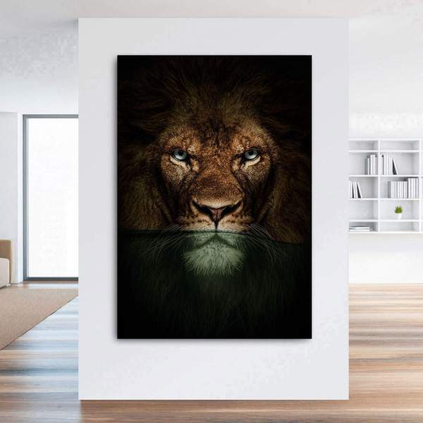 Löwen Leinwandbild von Kunstgestalten24