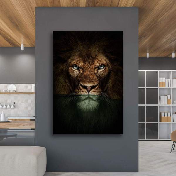 Löwen Leinwandbild von Kunstgestalten24
