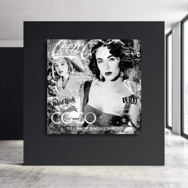 Liz Taylor & Marilyn Monroe Wandbild
