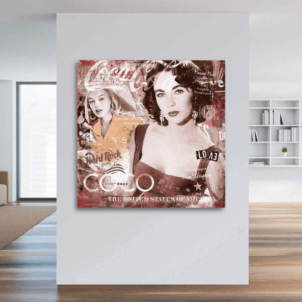 Liz Taylor & Marilyn Monroe Wandbild