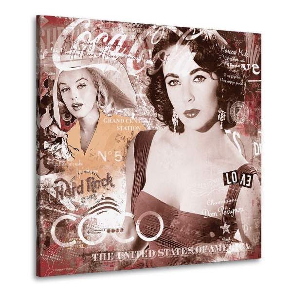 Liz Taylor & Marilyn Monroe Wandbild