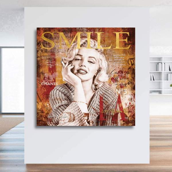 Marilyn Smile Wandbild Kunstgestalten24