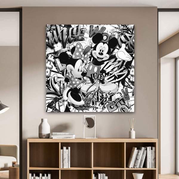 Mickey u. Minnie Leinwandbild